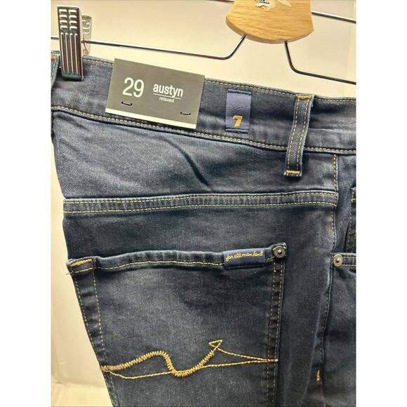 7 for All Mankind Austyn Relaxed Bootcut Jeans Unisex 29x32 Dark Wash NEW - Picture 5 of 10